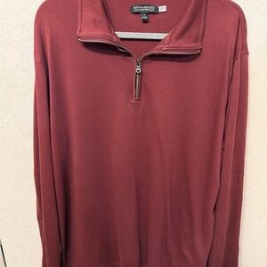 Banana Republic Men's Deep Red Zip-Up Sweater